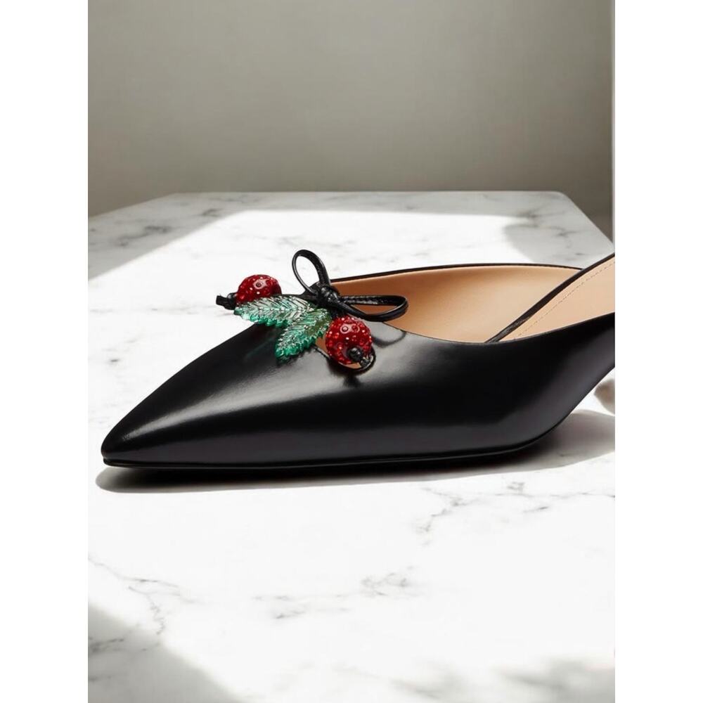 NWT Coach CAS59 Runway Leather Mule With Cherries Size 9.5B - Picture 6 of 12
